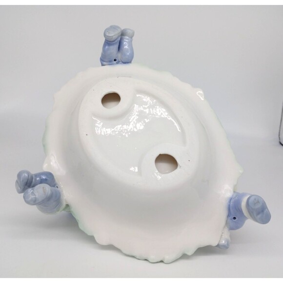 Holiday Ceramic Candy Dish with Winter Children Figurines Snow Cracker Barrel - Picture 17 of 17